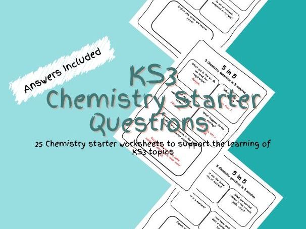 KS3 Chemistry Starter Questions Worksheets PDF