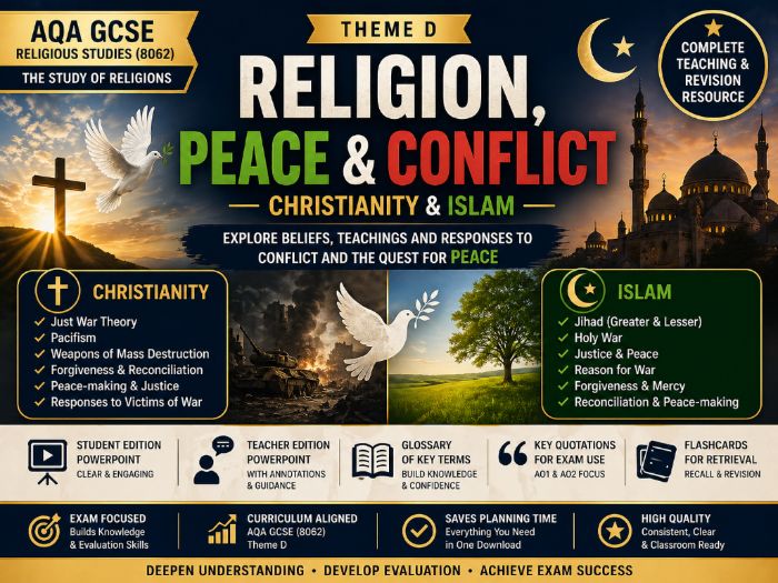 GCSE Religious Studies – Religion, Peace & Conflict (Christianity & Islam) | AQA 8062 Theme D