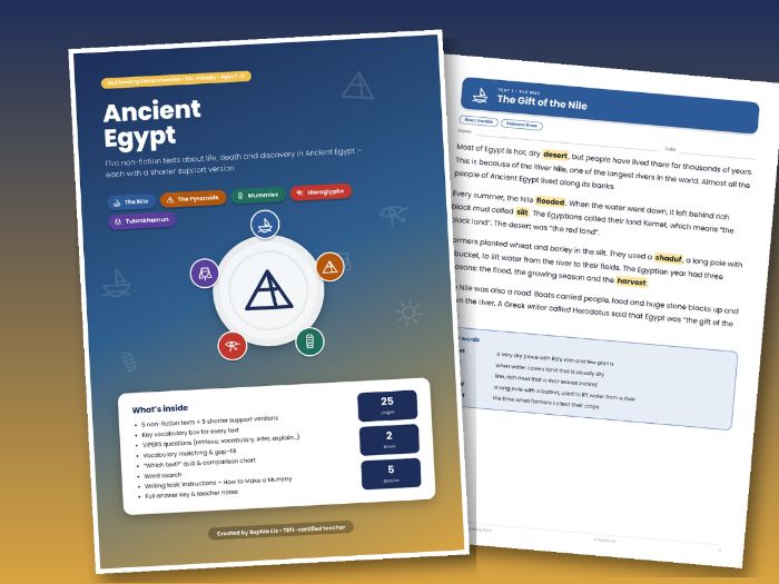Ancient Egypt KS2 Reading Comprehension Pack