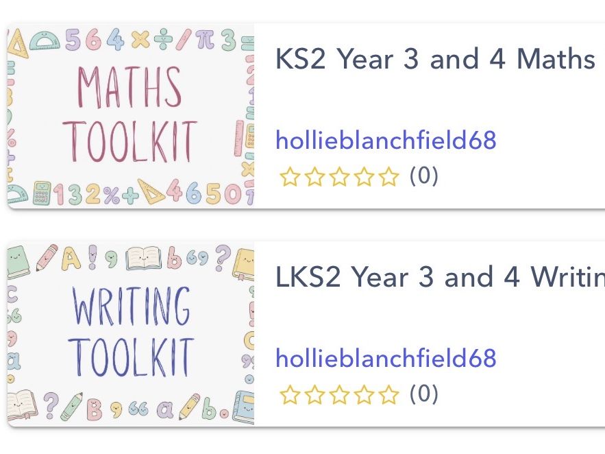 Year 3 and 4 (LKS2) Maths and Writing Toolkits
