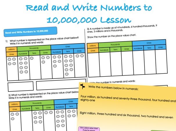 Year 6 Place Value - Read and Write Numbers to 10,000,000 Lesson