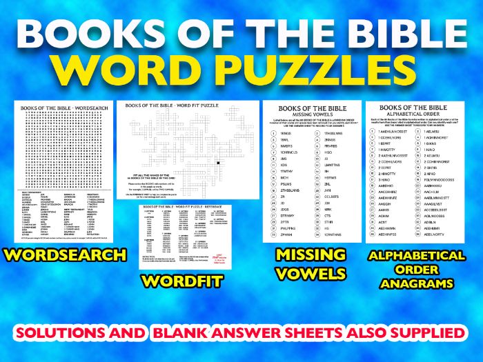 BOOKS OF THE BIBLE - WORD PUZZLE  COLLECTION