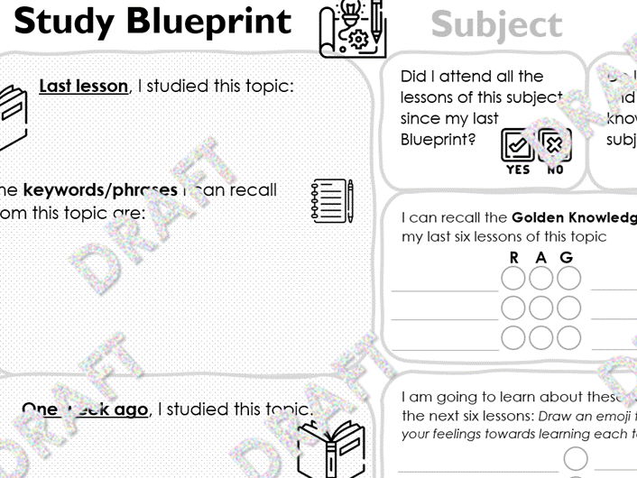 Learning Journal "Study Blueprint" Teaching Resources