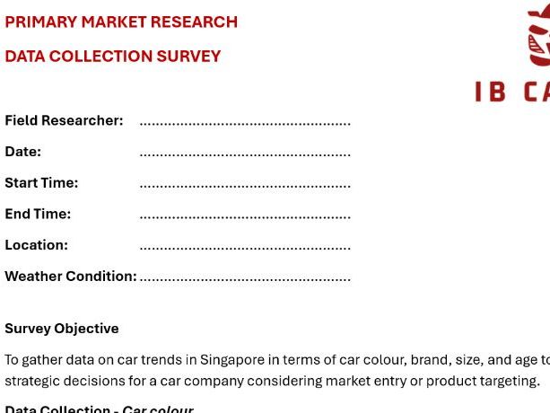Market Research / Field Research Practical