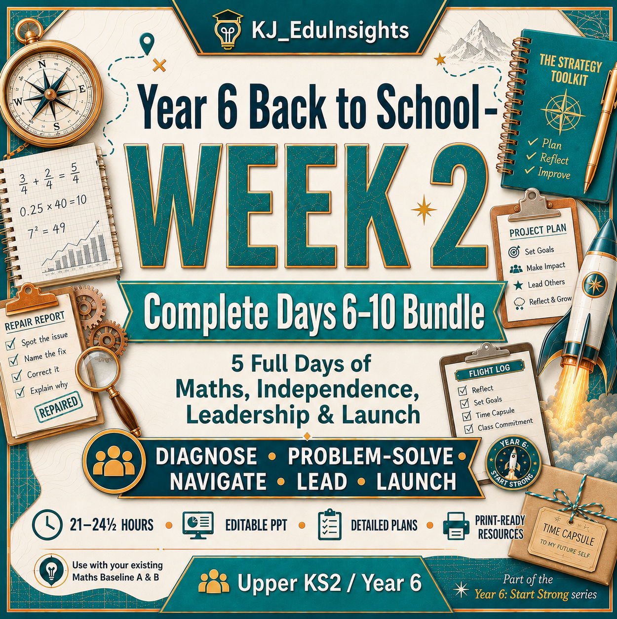 Year 6 Back to School – COMPLETE WEEK 2 | Days 6–10 Full-Day Lessons, Maths, Independence, Leadership & Goal Setting