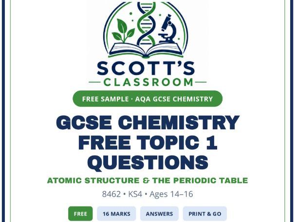 FREE AQA GCSE Chemistry Topic 1 Questions