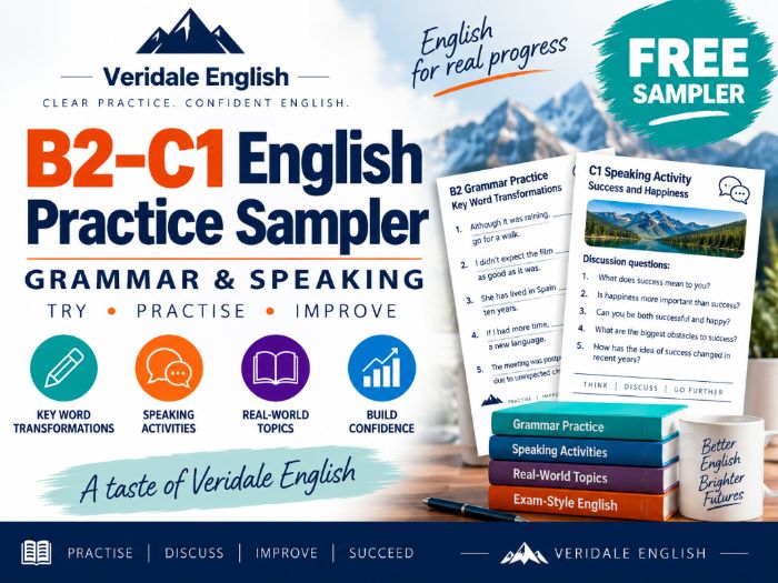Free B2–C1 English Practice Sampler – Grammar & Speaking