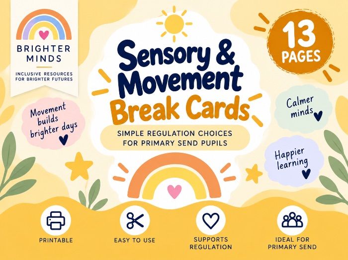 SEND Sensory & Movement Break Cards | Regulation Activities | Primary