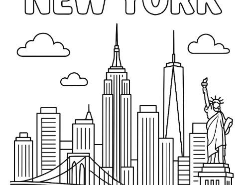 New York City Colouring Page