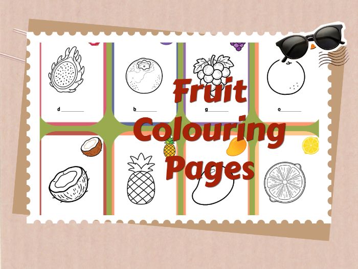 8 Fruit Colouring Pages