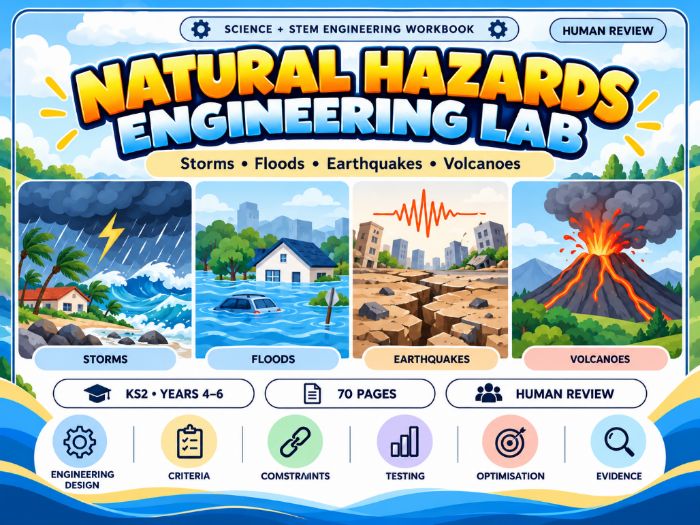 Natural Hazards Engineering Lab KS2 STEM Design Challenges 70 Pages