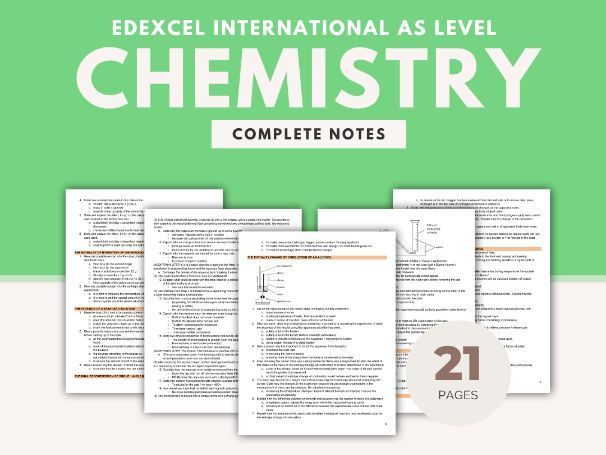 Edexcel A-Level  Chemistry Unit 3 Complete Revision Notes