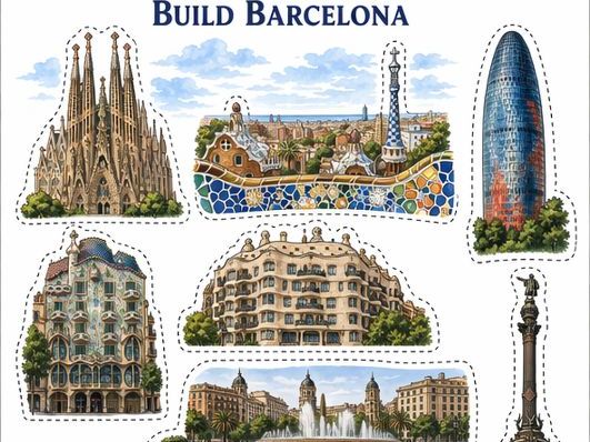Cut and Paste Barcelona, Spain - Fine Motor Skills