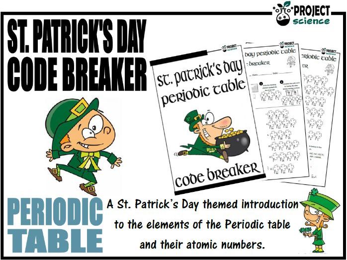 Periodic Table St. Patrick's Day Code Breaker