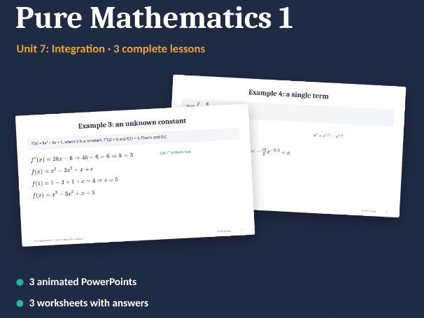 IAL P1 Integration (WMA11) – Edexcel IAL Unit 7: 3 Editable Lessons, Worksheets & Test