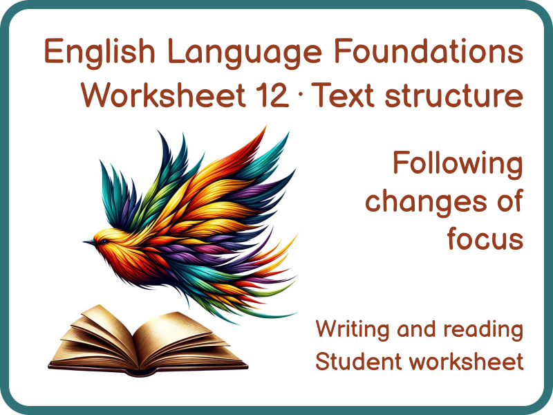 Structure Analysis Focus Shifts Worksheet KS3 GCSE English Language 12