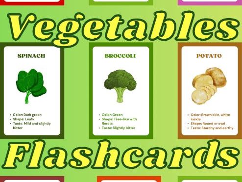 Vegetable Flash Cards | Vegetable Vocabulary | Healthy Eating & Describing Words