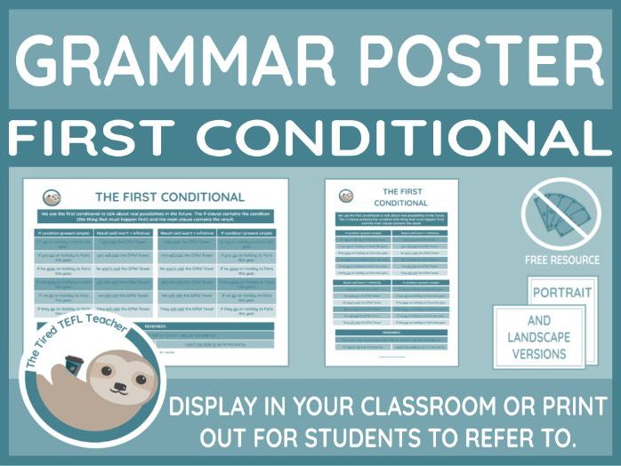 Grammar Point Poster - The First Conditional