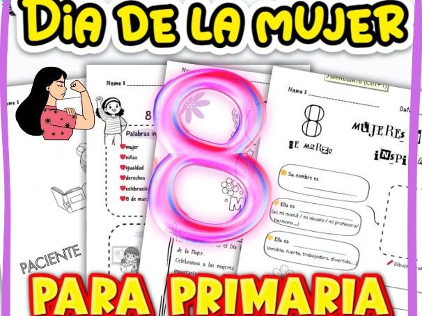Día de la Mujer 8M Spanish Activities 1st-3rd Grade | Women’s Day No Prep