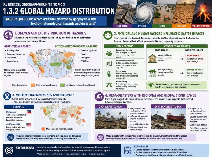 iAL Edexcel Geography – Unit 1 Topic 1: World at Risk - 1.3.2 Global Hazard Distribution
