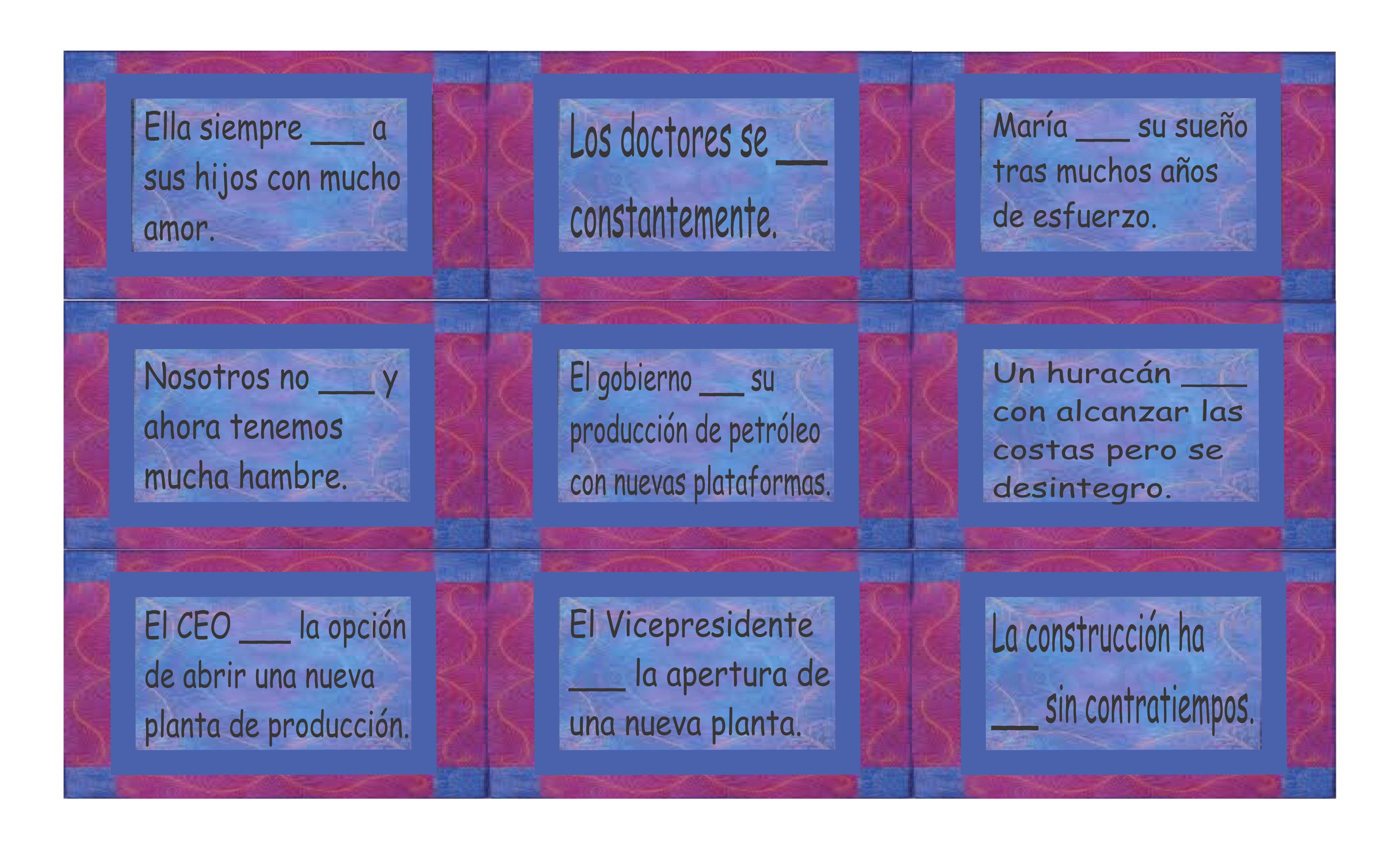 verbs ending in zar spanish card game forms of abrir