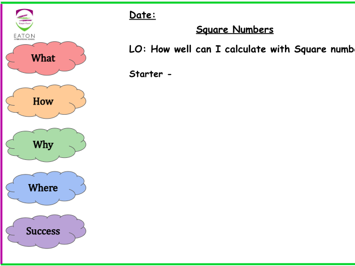 Primary - Square Numbers