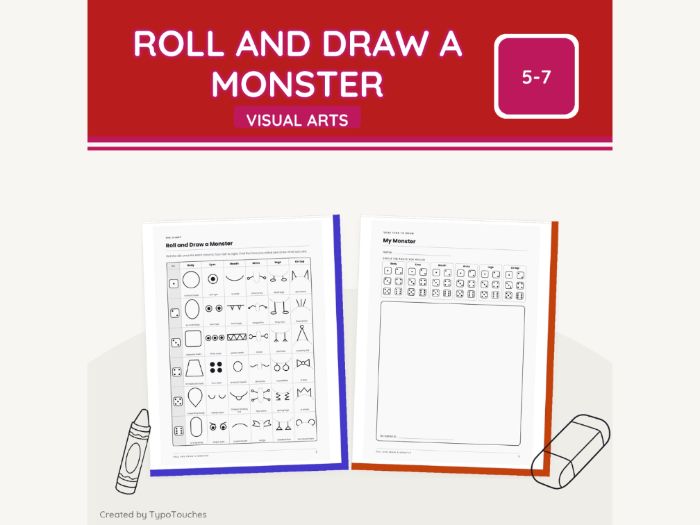 Roll and Draw a Monster | 3 No-Prep Sheets