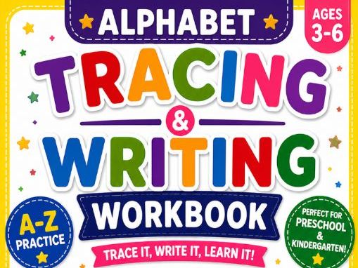Alphabet Tracing Worksheets A–Z Letter Writing Practice Workbook Handwriting
