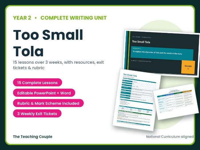 Too Small Tola | Year 2 English Unit | 15 Complete Lessons + Resources