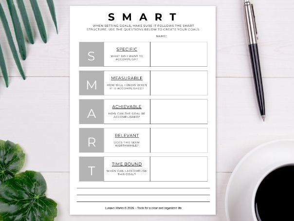 SMART Goal Planner for Students | Goal Setting Worksheet