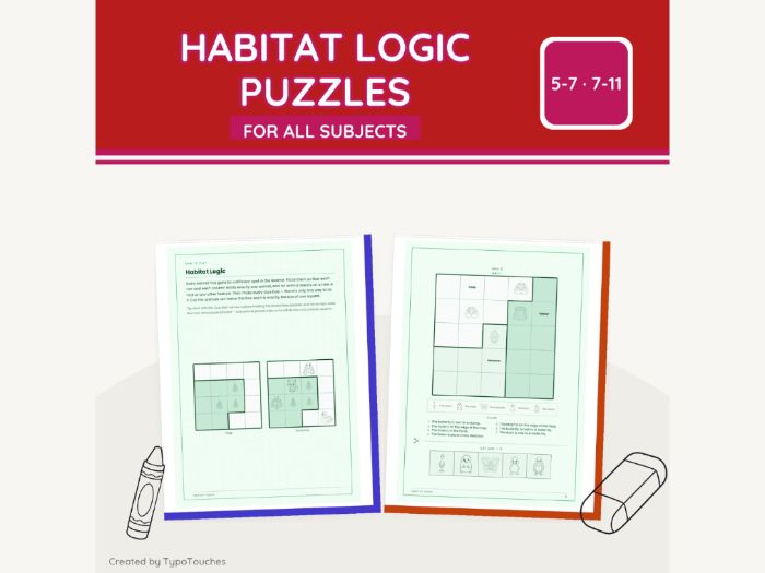 Habitat Logic Puzzles | 29 No-Prep Sheets