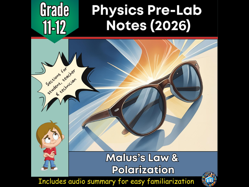 IB DP Physics Investigating Malus’s Law and Polarization Pre-Lab Notes  2026