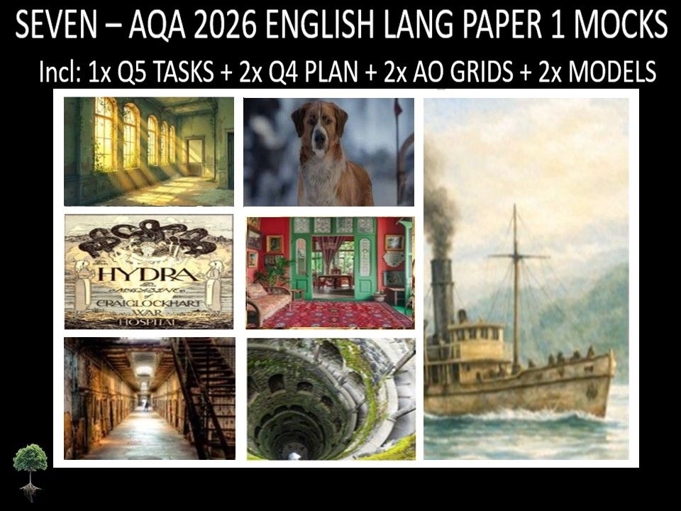 SEVEN - AQA PAPER 1 | 2026 FULL MOCKS | Q5 TASKS | Q4 PLAN | AO GRIDS | MODELS