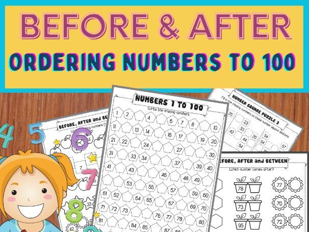 Before And After Numbers Within 100 Worksheets Farm Theme Educational 