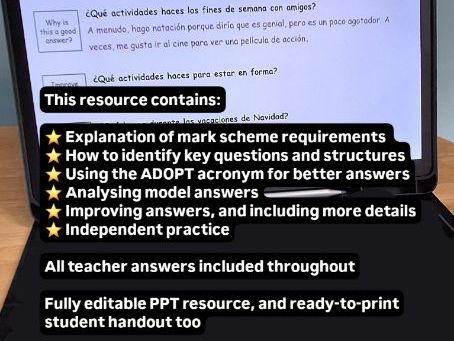 Unseen questions - speaking exam practice AQA Spanish