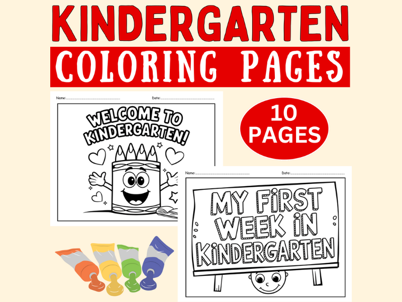 First Week of Kindergarten Coloring Pages – Back to School No Prep Activities