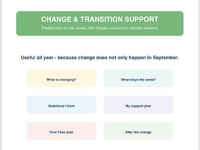 Change & Transition Support Pack – Ages 7–11