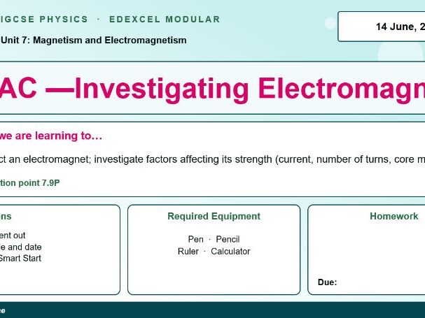 IGCSE Physics: Investigating Electromagnets | Magnetism & Electromagnetism | Unit 7 | L4