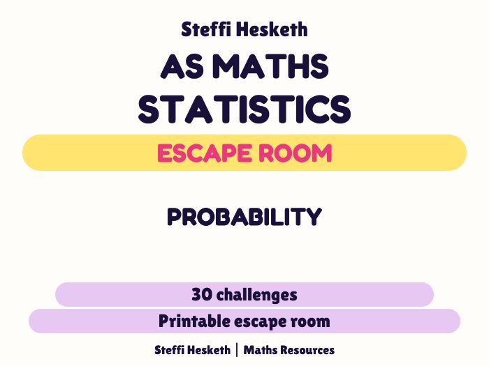 AS Statistics Probability Escape Room | 30 A Level Maths Challenges