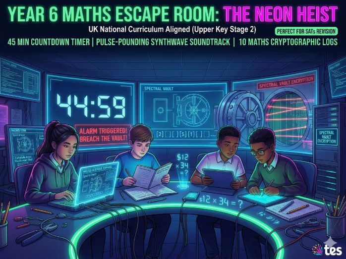 Year 6 Maths Escape Room: The Neon Heist (SATs Revision Challenge)