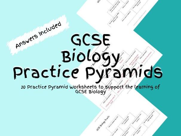 20 GCSE Foundation Biology Practice Pyramid Worksheets PDF