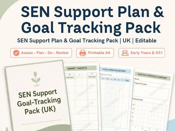 SEN Support Plan & Goal Tracking Pack UK