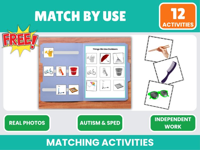 Free Everyday Object Uses Matching Tasks