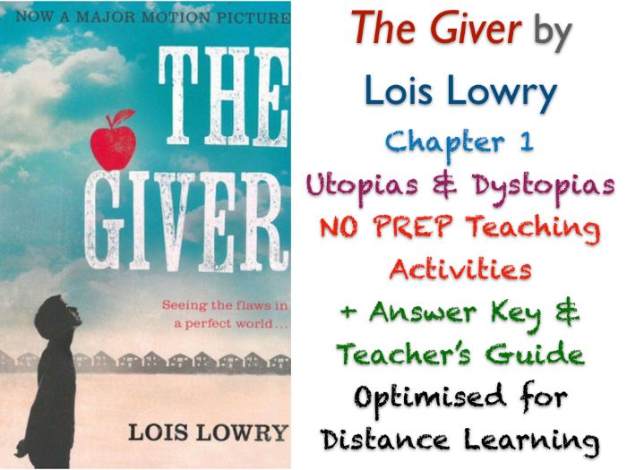 The Giver (Lois Lowry) - Chapter 1 - Utopias - NO PREP ACTIVITIES + ANSWERS