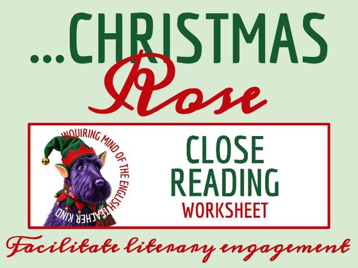 "Legend of the Christmas Rose" by Selma Lagerlöf Close Reading Analysis Worksheet