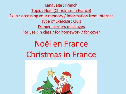 French, quiz, Christmas in France, Noël en France, all ages and levels.