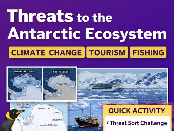 IGCSE Geography: Threats to the Antarctic Ecosystem Lesson (New Syllabus - First exam 2027)