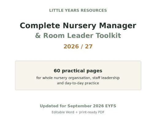 Complete Nursery Manager & Room Leader Toolkit 2026/27