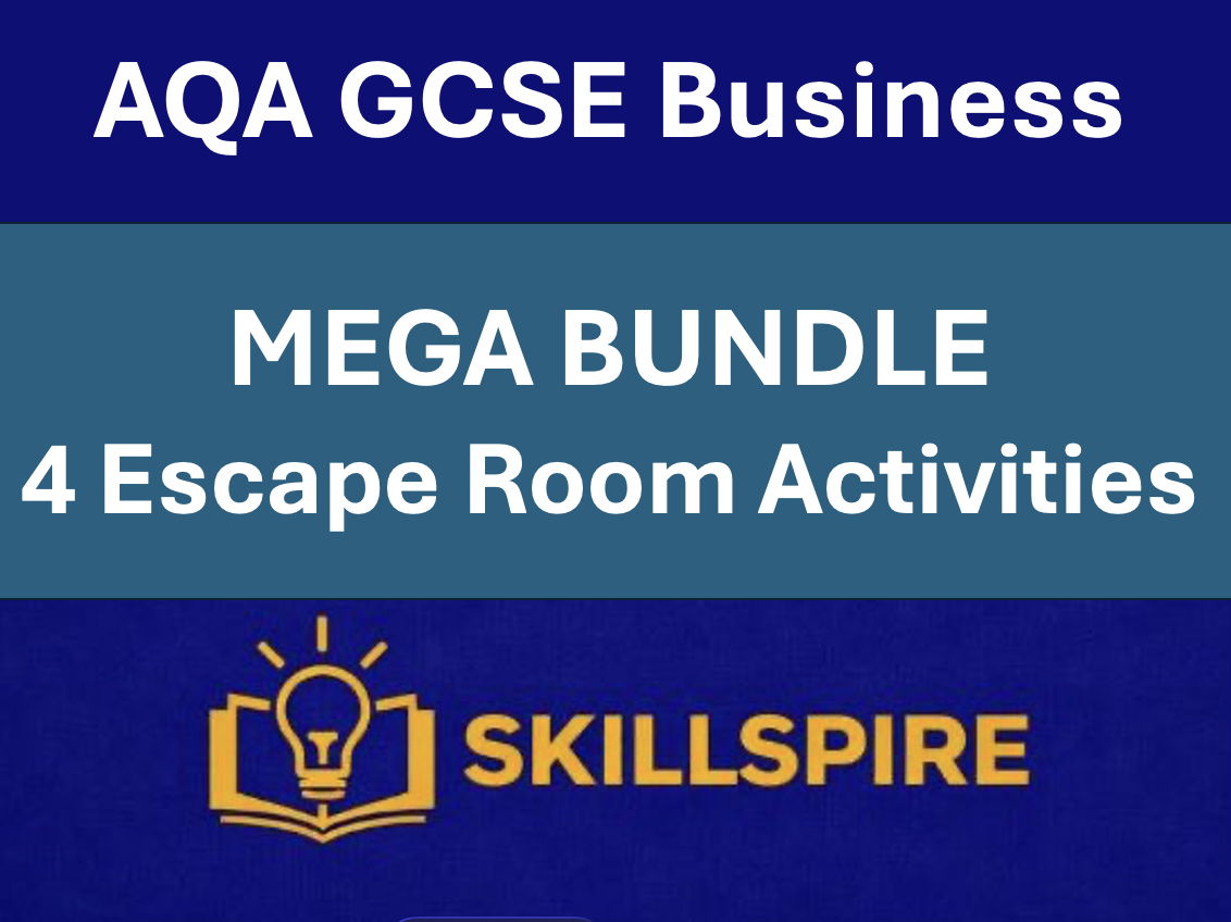 GCSE Business Escape Room MEGA BUNDLE | 4 Topics | Marketing, Finance, HR & Operations | KS4