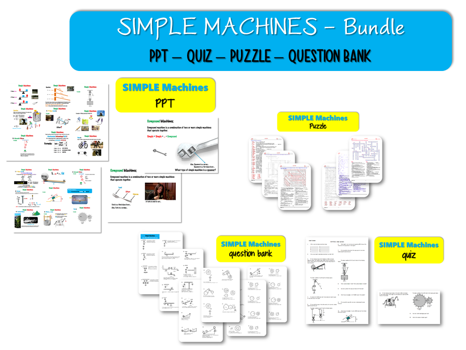 Bundle Simple MACHINES; ( PPT QUIZ PUZZLE QUESTION BANK